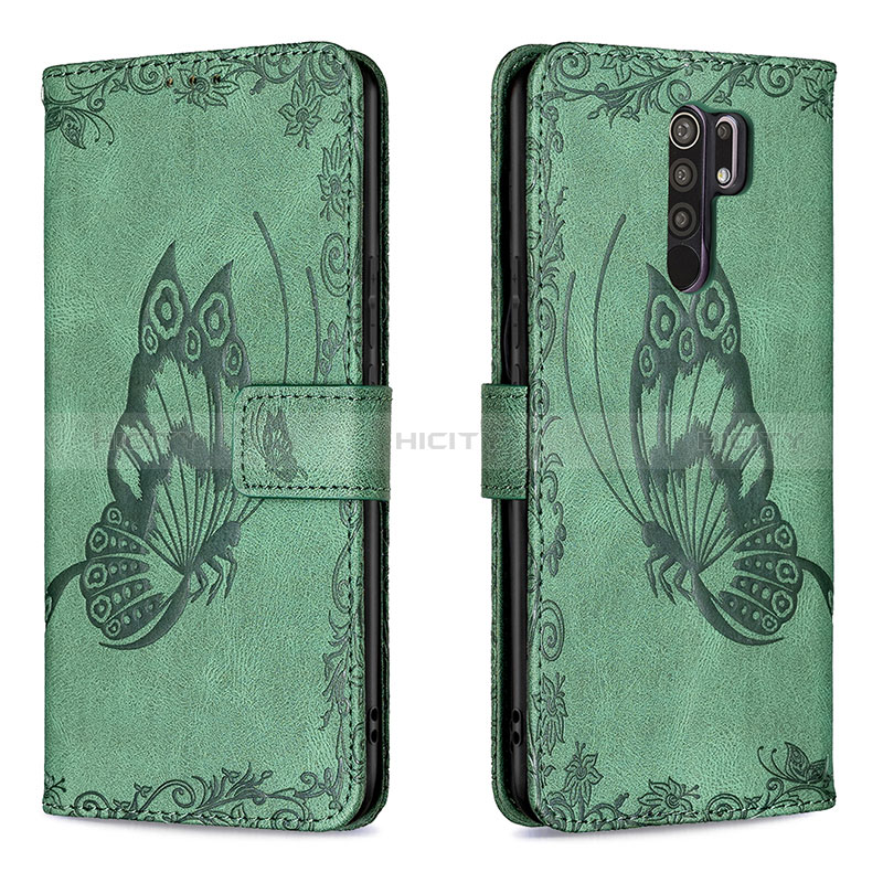 Coque Portefeuille Papillon Livre Cuir Etui Clapet B02F pour Xiaomi Redmi 9 Plus