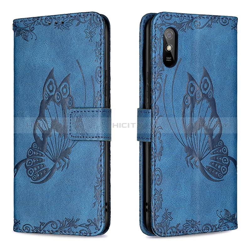 Coque Portefeuille Papillon Livre Cuir Etui Clapet B02F pour Xiaomi Redmi 9A Plus