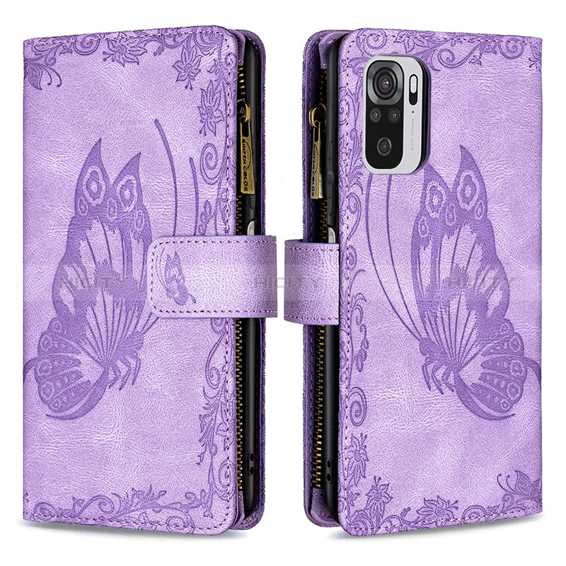 Coque Portefeuille Papillon Livre Cuir Etui Clapet B02F pour Xiaomi Redmi Note 10 4G Plus