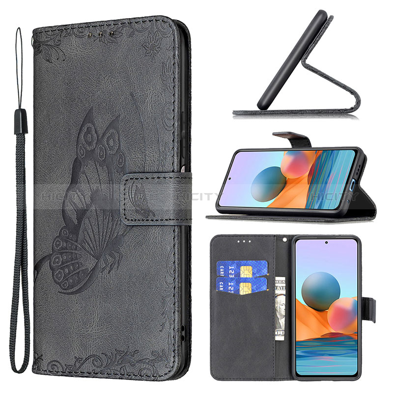 Coque Portefeuille Papillon Livre Cuir Etui Clapet B02F pour Xiaomi Redmi Note 10 Pro Max Plus