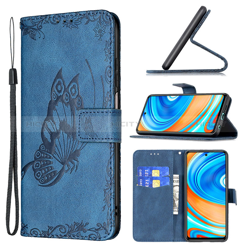 Coque Portefeuille Papillon Livre Cuir Etui Clapet B02F pour Xiaomi Redmi Note 9 Pro Max Plus