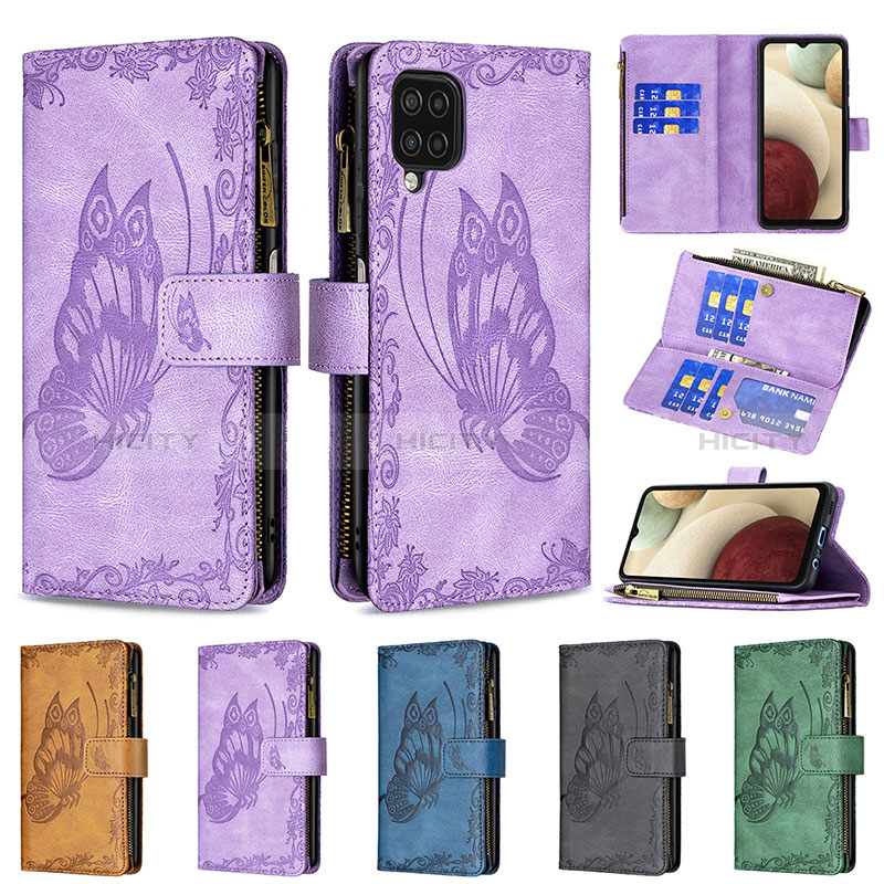 Coque Portefeuille Papillon Livre Cuir Etui Clapet B03F pour Samsung Galaxy F12 Plus