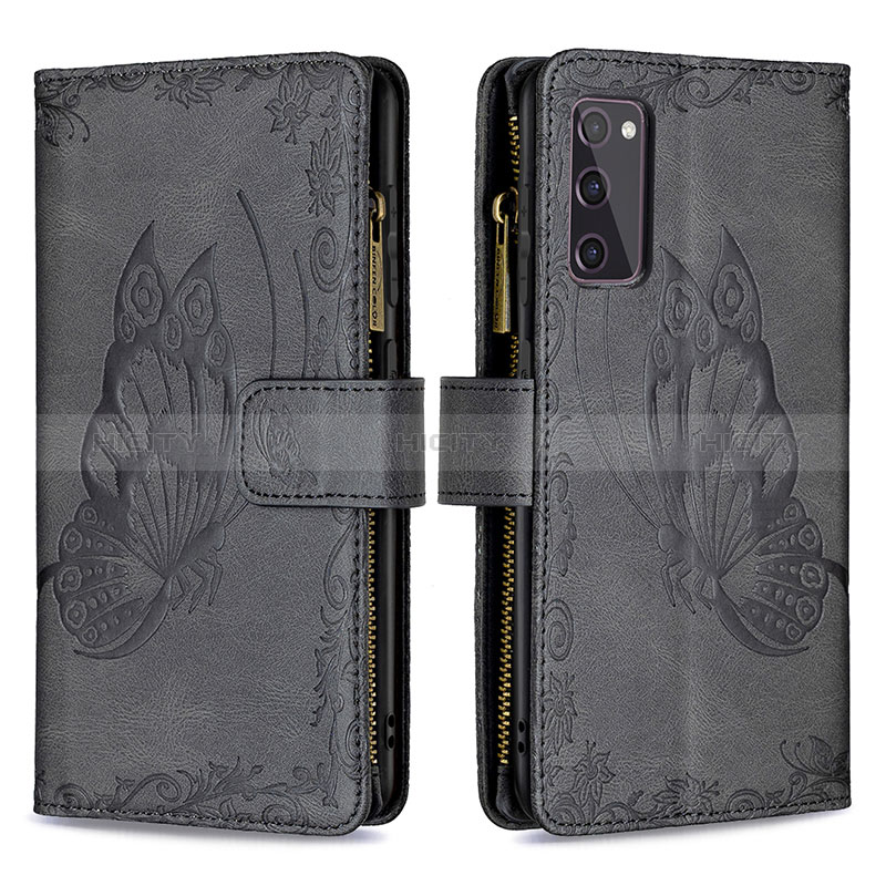 Coque Portefeuille Papillon Livre Cuir Etui Clapet B03F pour Samsung Galaxy S20 FE 4G Noir Plus