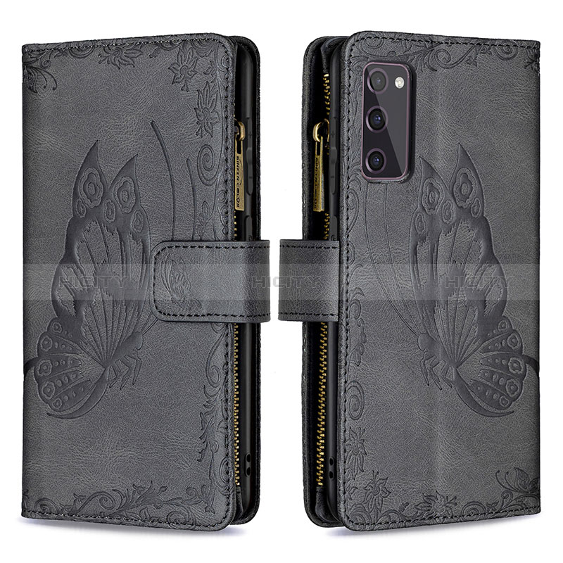 Coque Portefeuille Papillon Livre Cuir Etui Clapet B03F pour Samsung Galaxy S20 FE 5G Noir Plus