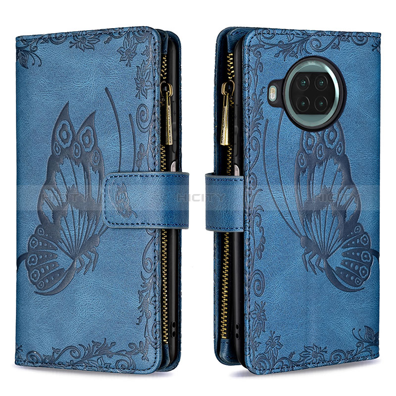 Coque Portefeuille Papillon Livre Cuir Etui Clapet B03F pour Xiaomi Mi 10T Lite 5G Bleu Plus