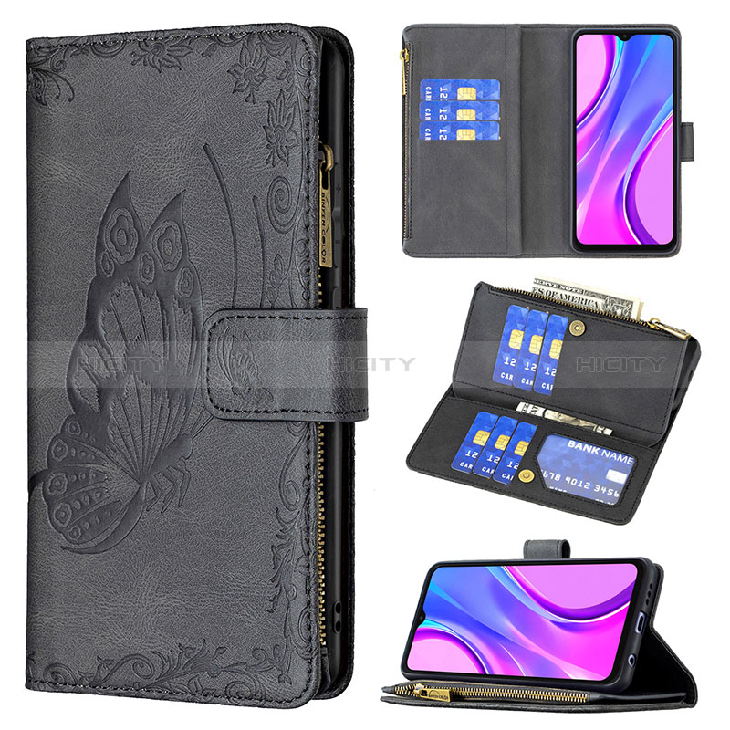 Coque Portefeuille Papillon Livre Cuir Etui Clapet B03F pour Xiaomi Redmi 9 Plus