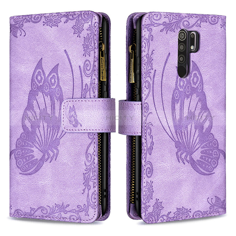 Coque Portefeuille Papillon Livre Cuir Etui Clapet B03F pour Xiaomi Redmi 9 Plus