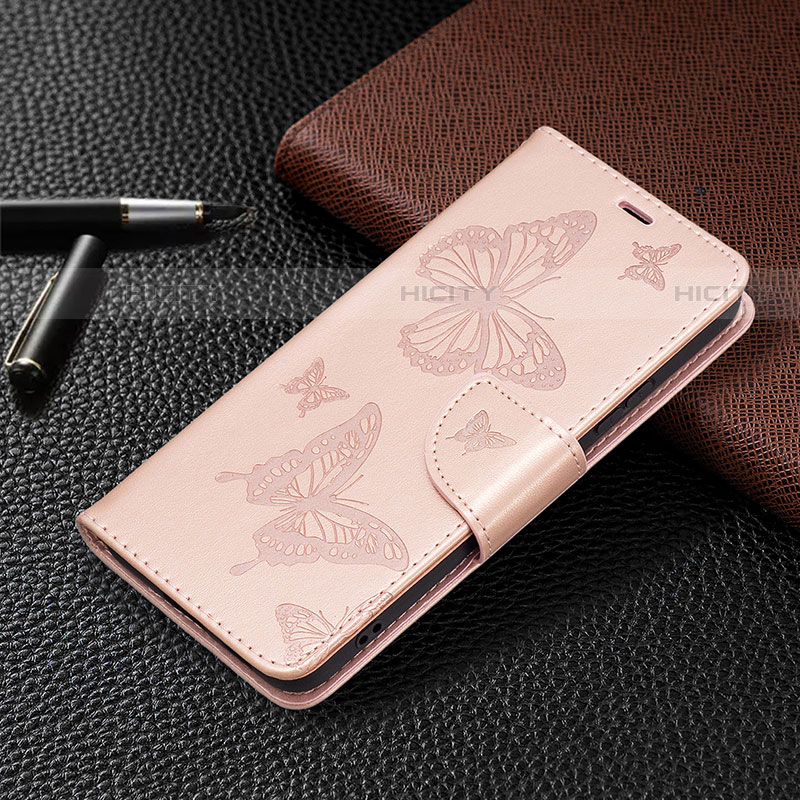 Coque Portefeuille Papillon Livre Cuir Etui Clapet B13F pour Samsung Galaxy S21 5G Or Plus