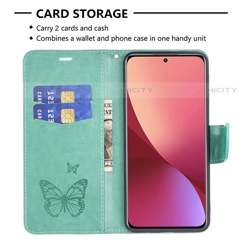 Coque Portefeuille Papillon Livre Cuir Etui Clapet B13F pour Xiaomi Mi 12S 5G Plus