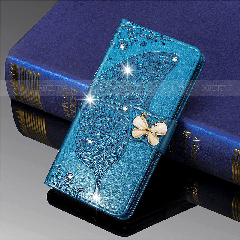 Coque Portefeuille Papillon Livre Cuir Etui Clapet L01 pour Xiaomi Mi 11 5G Bleu Plus