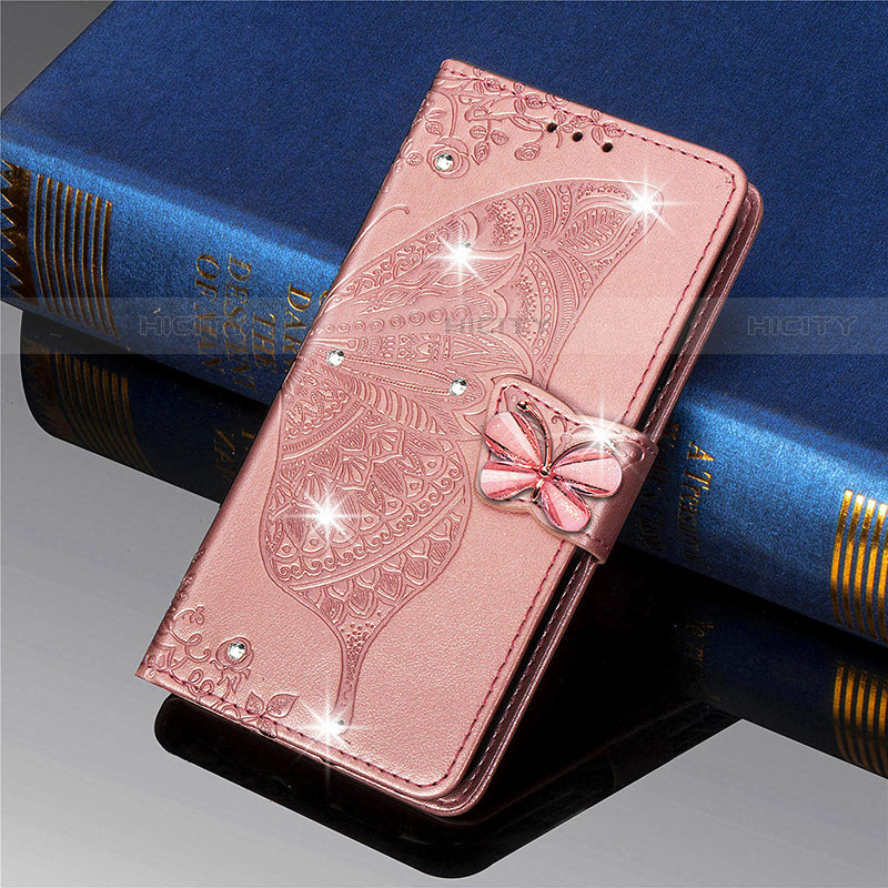 Coque Portefeuille Papillon Livre Cuir Etui Clapet L01 pour Xiaomi Mi 11 5G Rose Plus