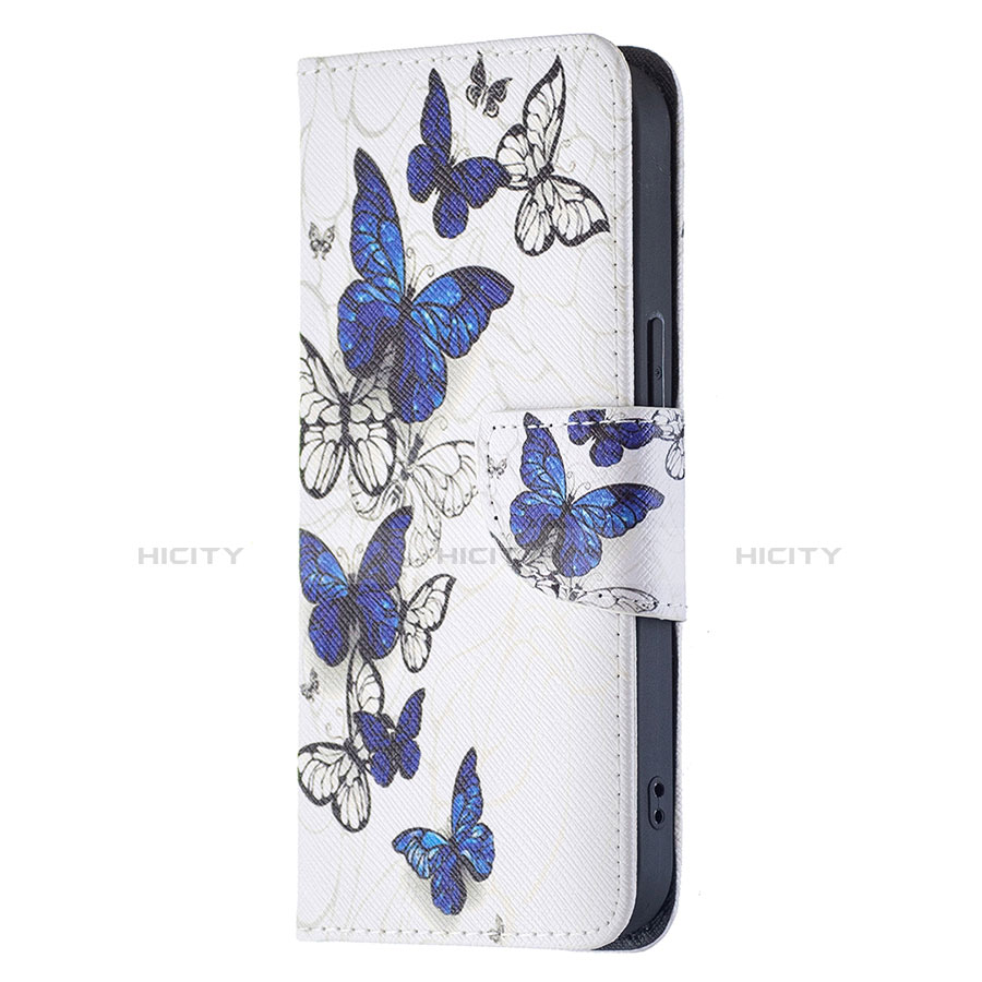 Coque Portefeuille Papillon Livre Cuir Etui Clapet L07 pour Apple iPhone 13 Mini Rose Plus