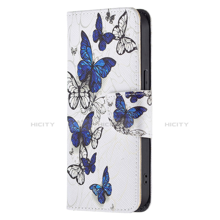 Coque Portefeuille Papillon Livre Cuir Etui Clapet L07 pour Apple iPhone 13 Pro Max Blanc Plus