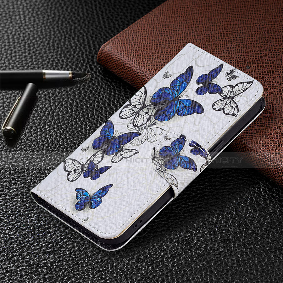 Coque Portefeuille Papillon Livre Cuir Etui Clapet L07 pour Apple iPhone 13 Pro Max Blanc Plus