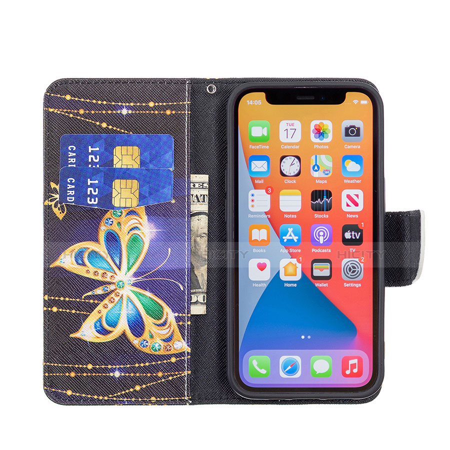 Coque Portefeuille Papillon Livre Cuir Etui Clapet L07 pour Apple iPhone 13 Pro Max Mixte Plus