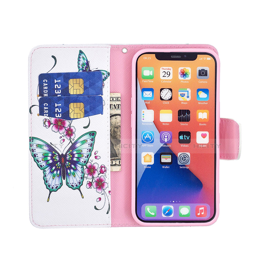 Coque Portefeuille Papillon Livre Cuir Etui Clapet L07 pour Apple iPhone 14 Plus Blanc Plus