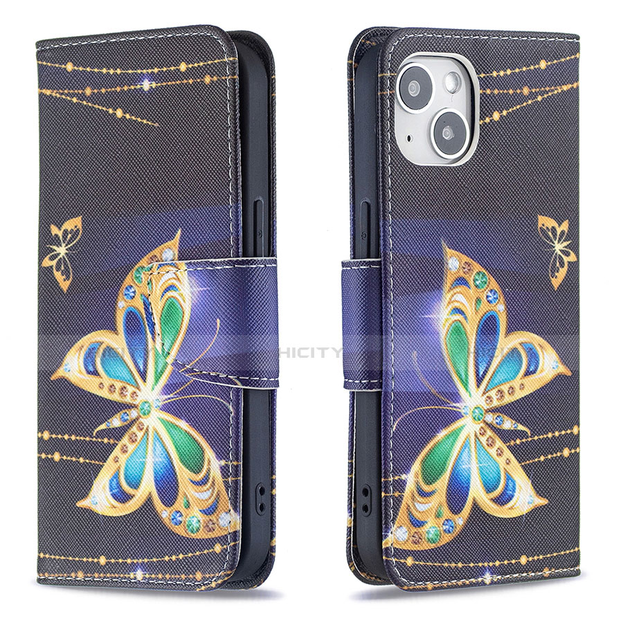 Coque Portefeuille Papillon Livre Cuir Etui Clapet L07 pour Apple iPhone 14 Plus Mixte Plus