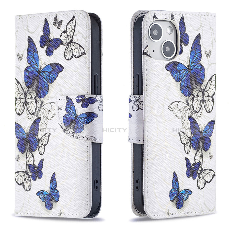 Coque Portefeuille Papillon Livre Cuir Etui Clapet L07 pour Apple iPhone 14 Plus Rose Plus