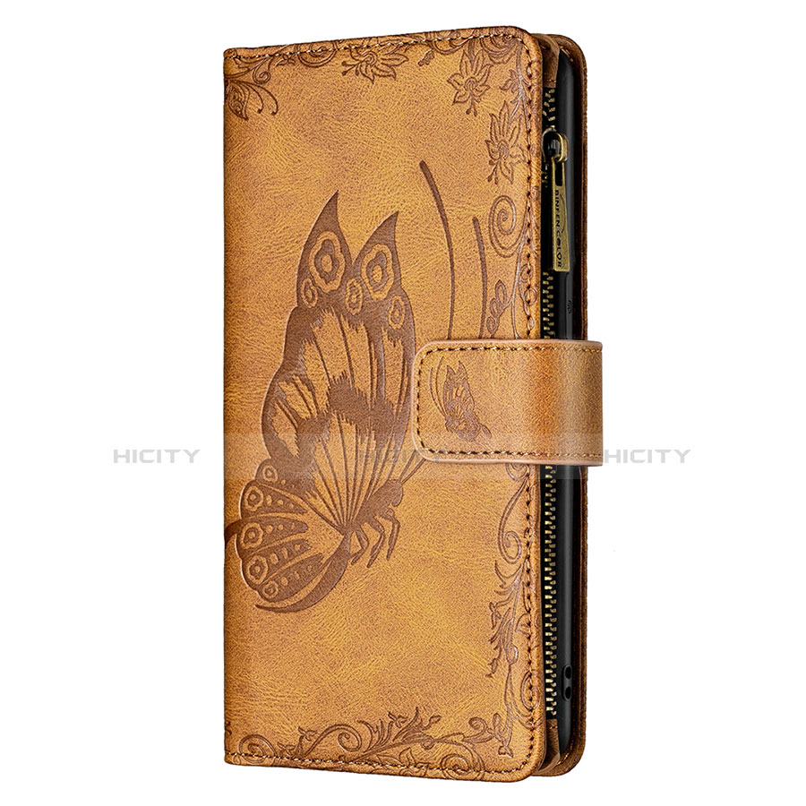 Coque Portefeuille Papillon Livre Cuir Etui Clapet L08 pour Apple iPhone 13 Marron Plus