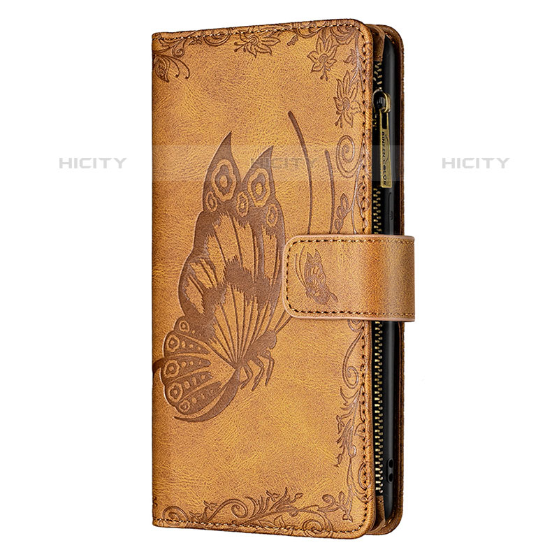 Coque Portefeuille Papillon Livre Cuir Etui Clapet L08 pour Apple iPhone 15 Pro Marron Plus