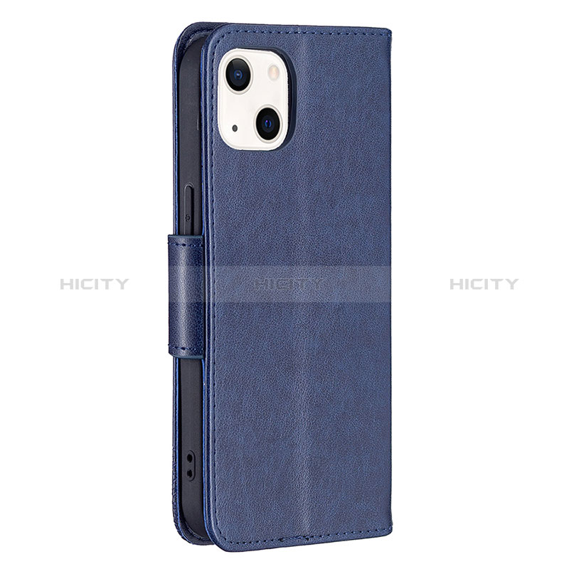 Coque Portefeuille Papillon Livre Cuir Etui Clapet L09 pour Apple iPhone 15 Bleu Plus