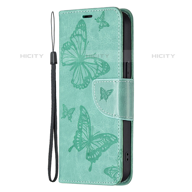 Coque Portefeuille Papillon Livre Cuir Etui Clapet L09 pour Apple iPhone 16 Pro Max Vert Plus