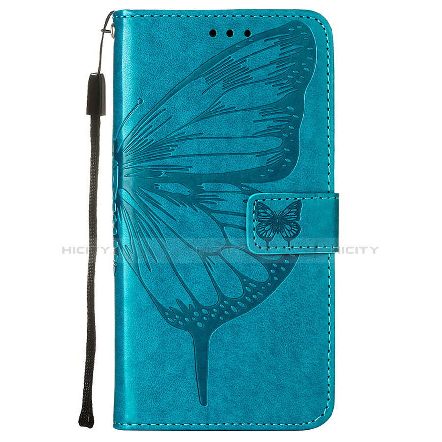 Coque Portefeuille Papillon Livre Cuir Etui Clapet L10 pour Apple iPhone 13 Bleu Plus