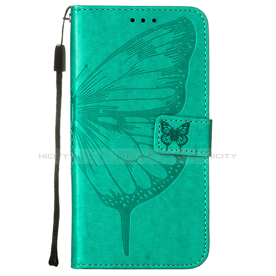 Coque Portefeuille Papillon Livre Cuir Etui Clapet L10 pour Apple iPhone 13 Pro Vert Plus