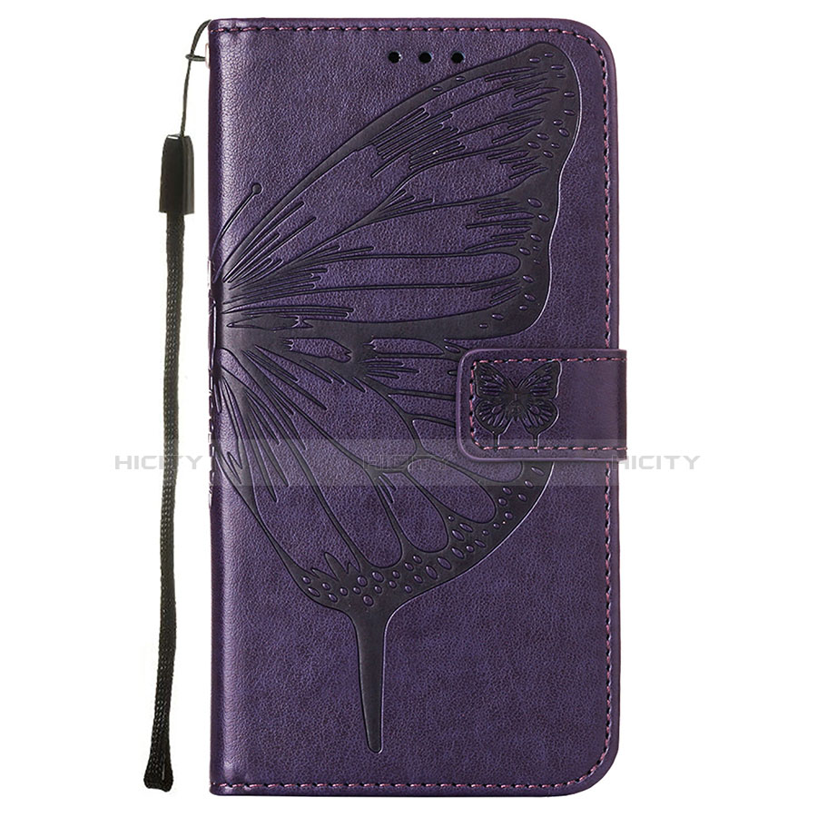 Coque Portefeuille Papillon Livre Cuir Etui Clapet L10 pour Apple iPhone 13 Pro Violet Plus