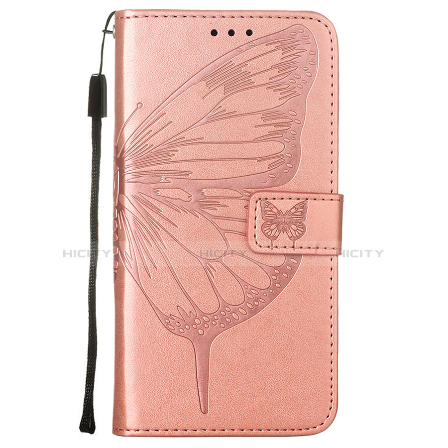 Coque Portefeuille Papillon Livre Cuir Etui Clapet L10 pour Apple iPhone 14 Or Rose Plus