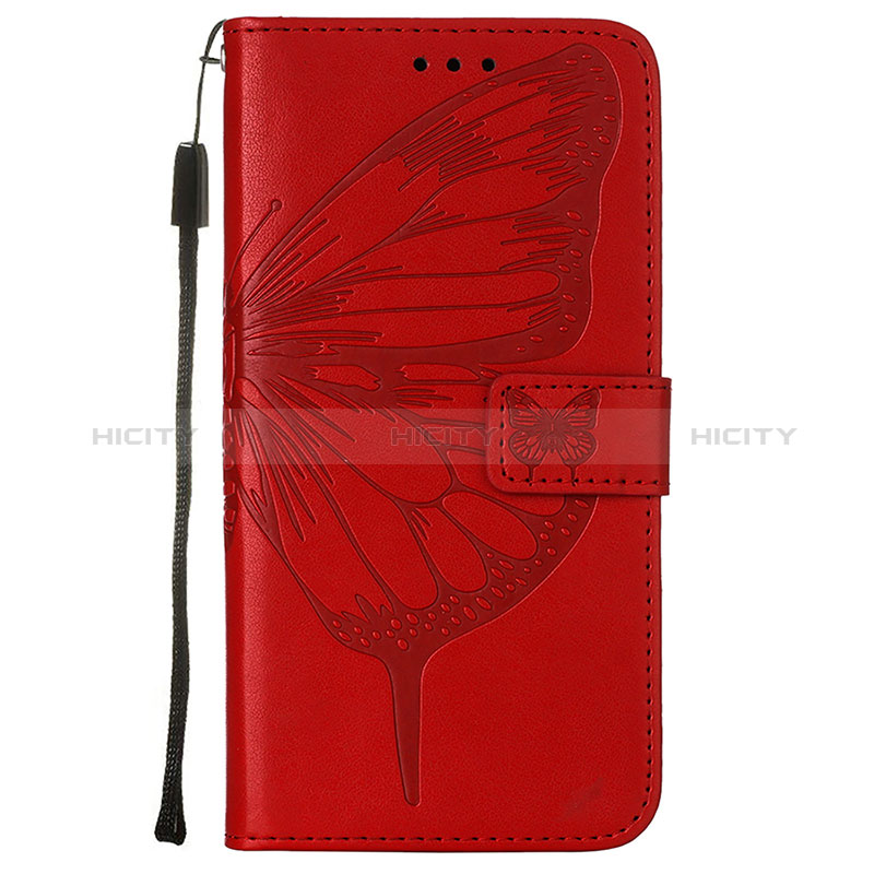 Coque Portefeuille Papillon Livre Cuir Etui Clapet L10 pour Apple iPhone 14 Pro Max Rouge Plus