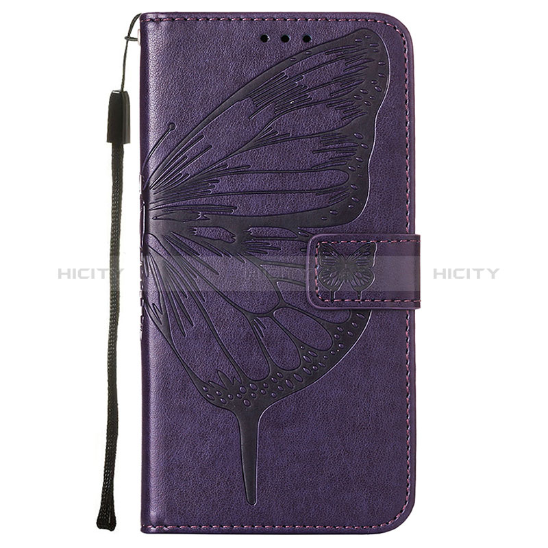 Coque Portefeuille Papillon Livre Cuir Etui Clapet L10 pour Apple iPhone 14 Pro Violet Plus