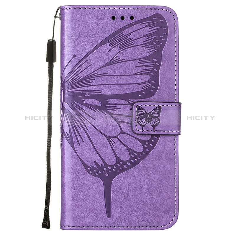 Coque Portefeuille Papillon Livre Cuir Etui Clapet L10 pour Apple iPhone 14 Pro Violet Clair Plus