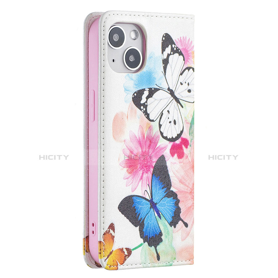 Coque Portefeuille Papillon Livre Cuir Etui Clapet pour Apple iPhone 14 Plus Rose Plus