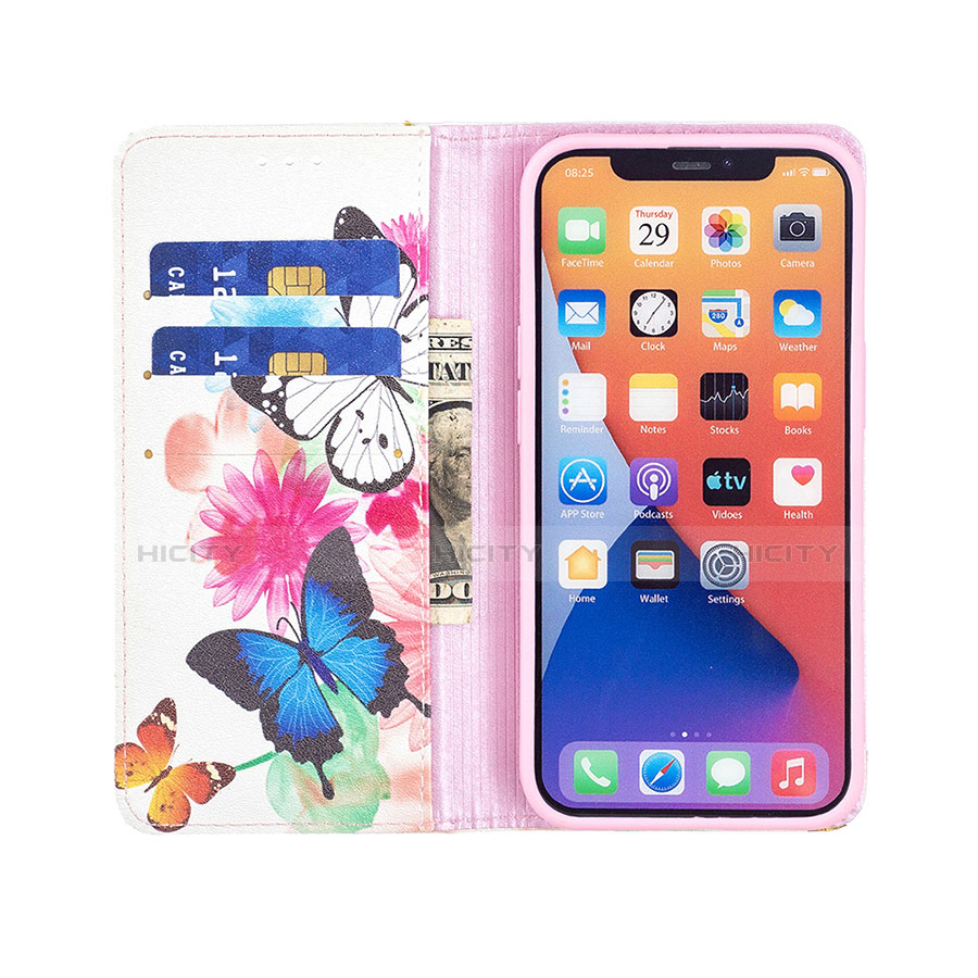 Coque Portefeuille Papillon Livre Cuir Etui Clapet pour Apple iPhone 14 Plus Rose Plus