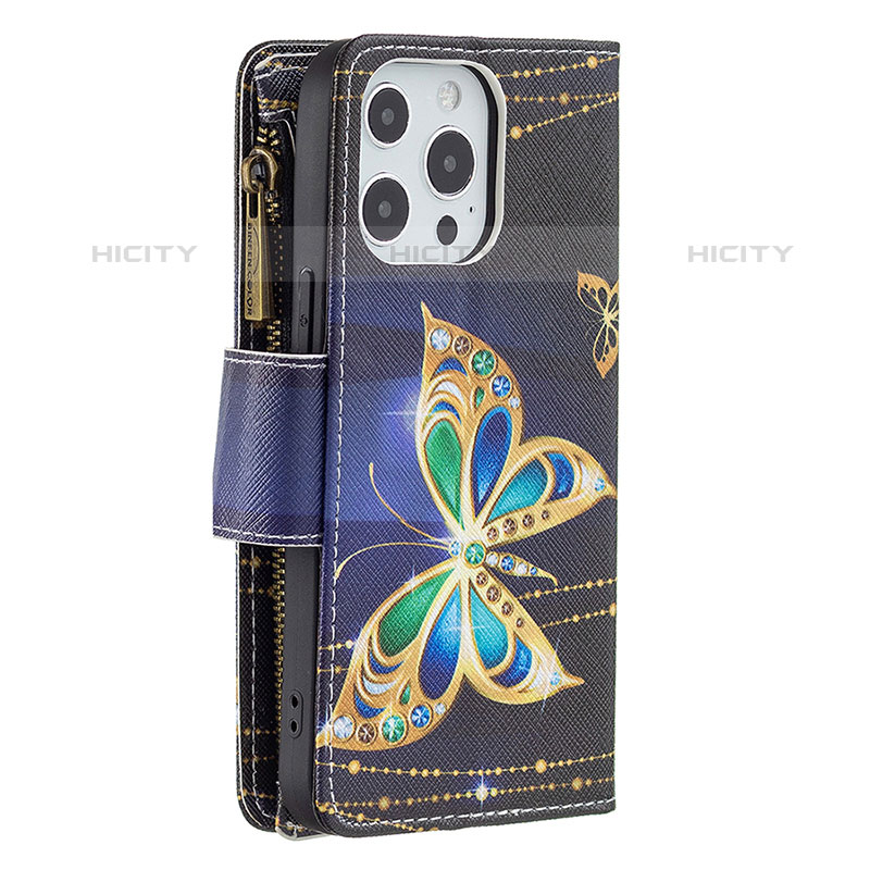 Coque Portefeuille Papillon Livre Cuir Etui Clapet pour Apple iPhone 15 Pro Max Mixte Plus