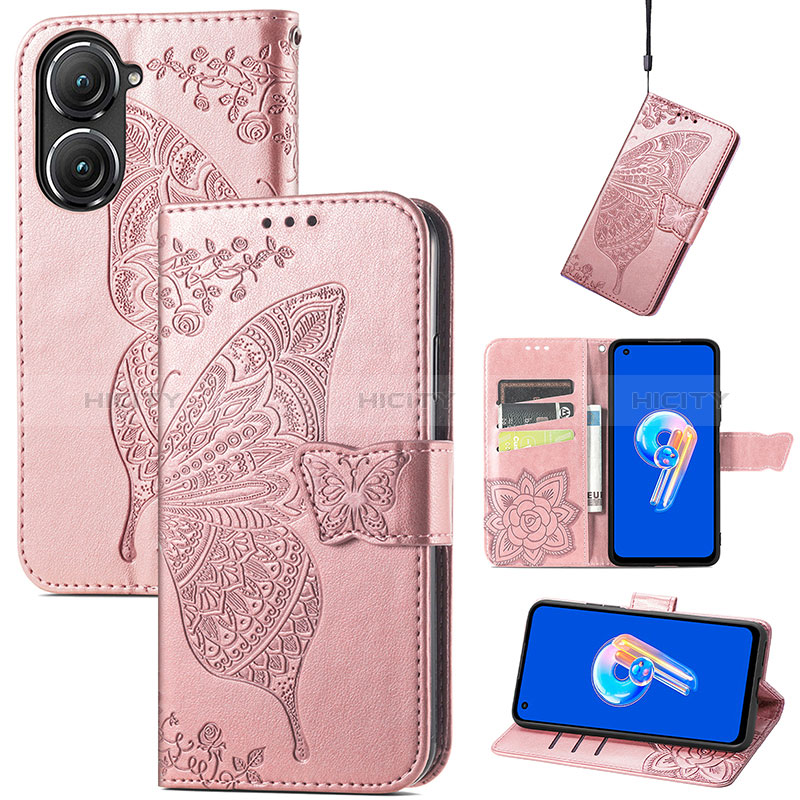 Coque Portefeuille Papillon Livre Cuir Etui Clapet pour Asus Zenfone 9 Plus