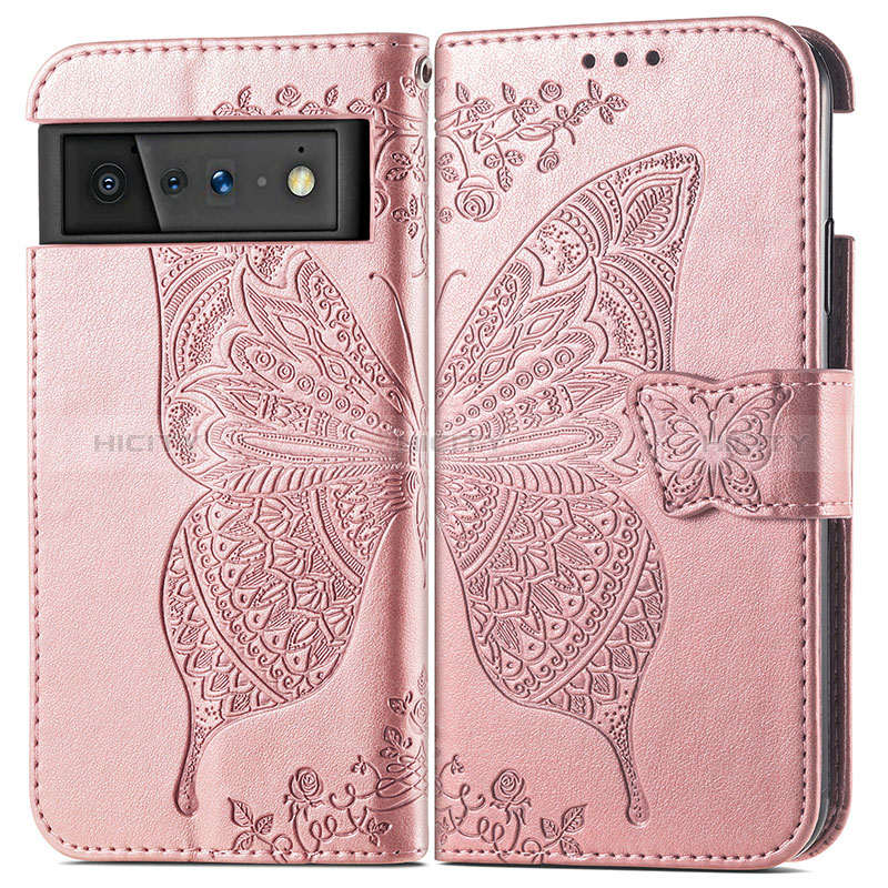 Coque Portefeuille Papillon Livre Cuir Etui Clapet pour Google Pixel 6 5G Plus