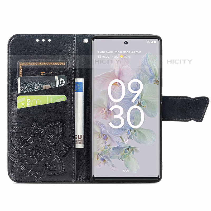 Coque Portefeuille Papillon Livre Cuir Etui Clapet pour Google Pixel 6a 5G Plus