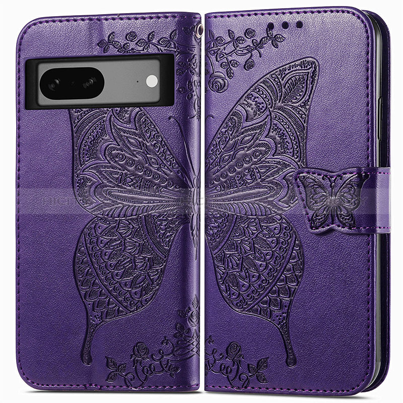 Coque Portefeuille Papillon Livre Cuir Etui Clapet pour Google Pixel 7 5G Plus