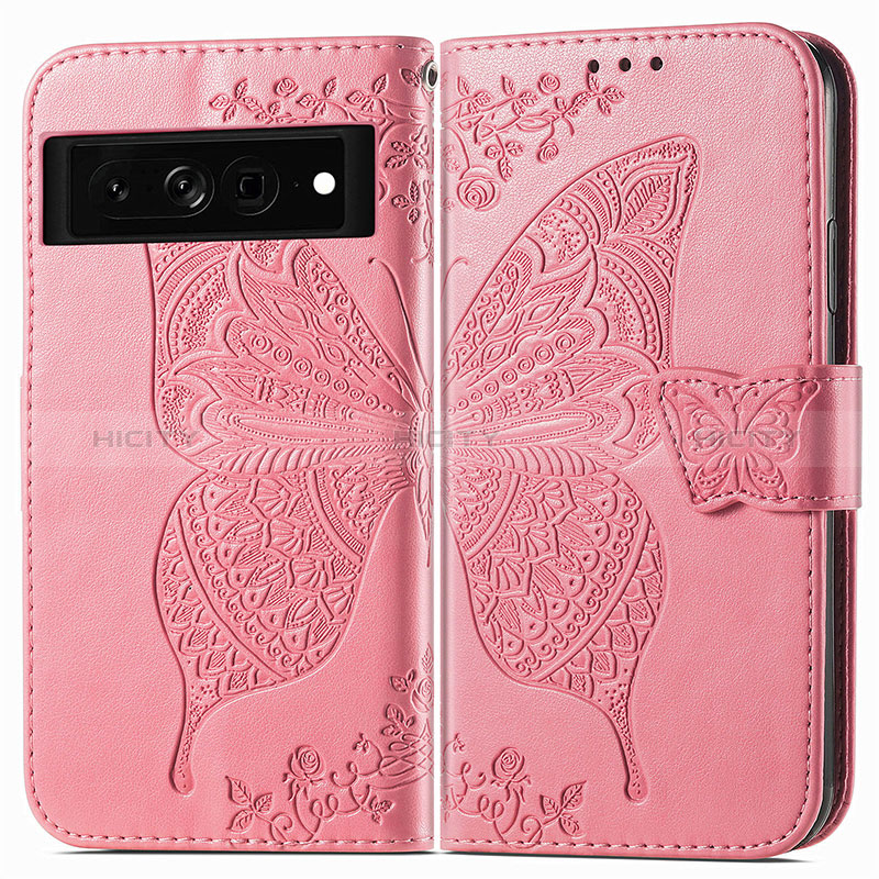 Coque Portefeuille Papillon Livre Cuir Etui Clapet pour Google Pixel 7 Pro 5G Plus