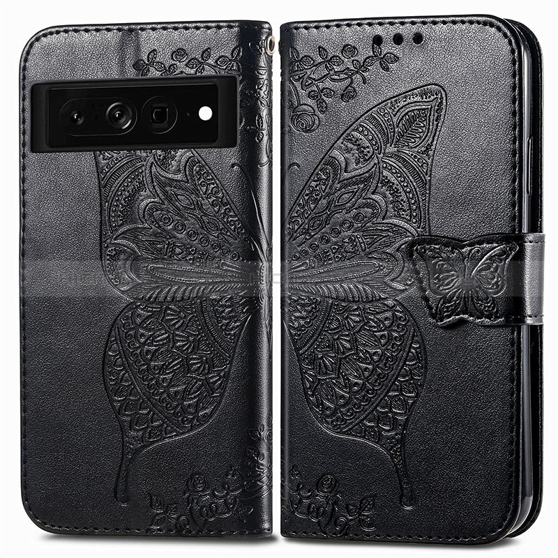 Coque Portefeuille Papillon Livre Cuir Etui Clapet pour Google Pixel 7 Pro 5G Plus