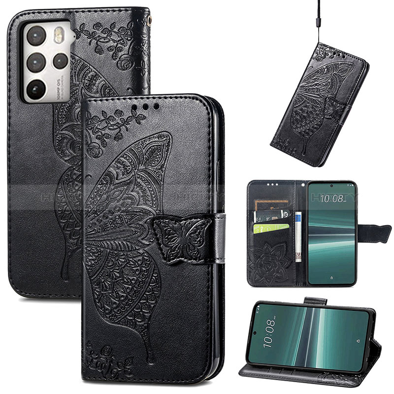 Coque Portefeuille Papillon Livre Cuir Etui Clapet pour HTC U23 Pro 5G Plus