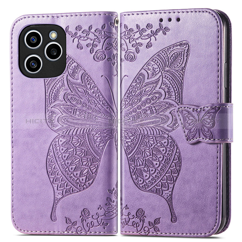 Coque Portefeuille Papillon Livre Cuir Etui Clapet pour Huawei Honor 60 SE 5G Plus