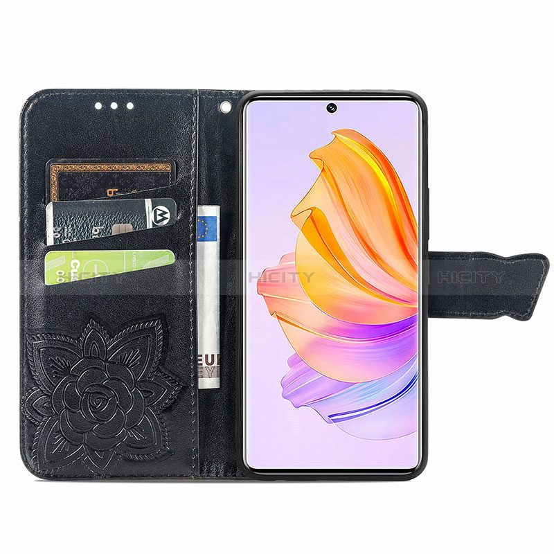 Coque Portefeuille Papillon Livre Cuir Etui Clapet pour Huawei Honor 80 SE 5G Plus