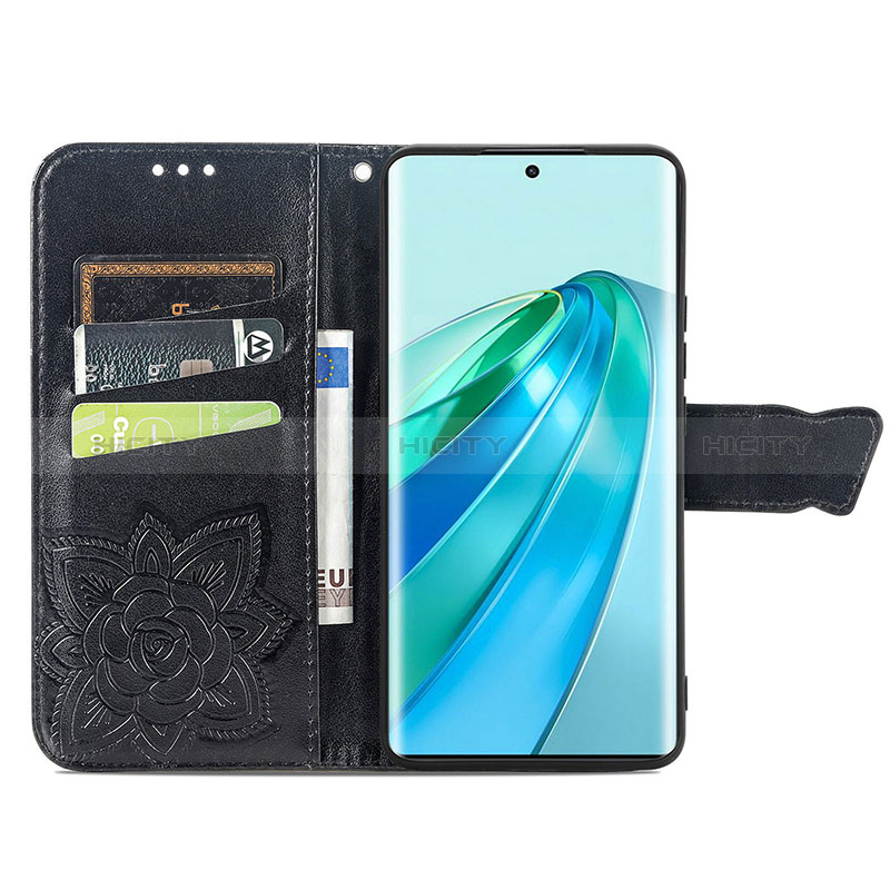 Coque Portefeuille Papillon Livre Cuir Etui Clapet pour Huawei Honor X9a 5G Plus