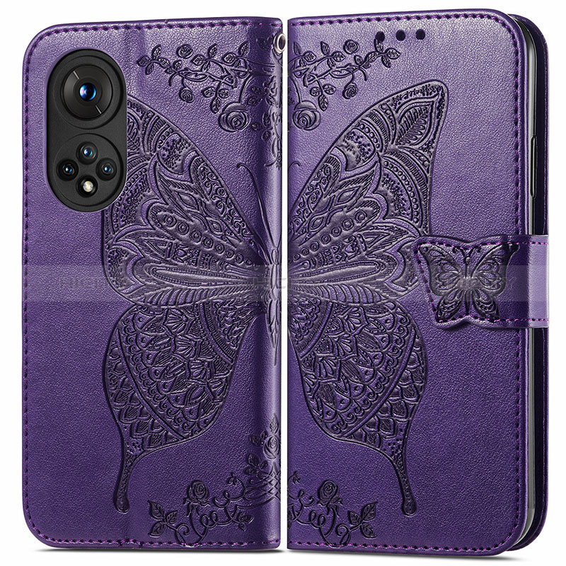 Coque Portefeuille Papillon Livre Cuir Etui Clapet pour Huawei Nova 9 Pro Plus