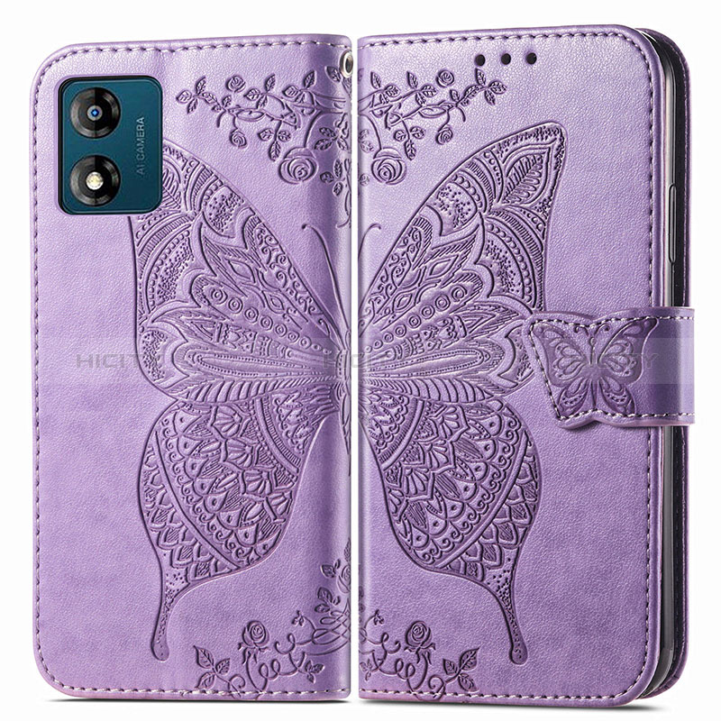 Coque Portefeuille Papillon Livre Cuir Etui Clapet pour Motorola Moto E13 Plus