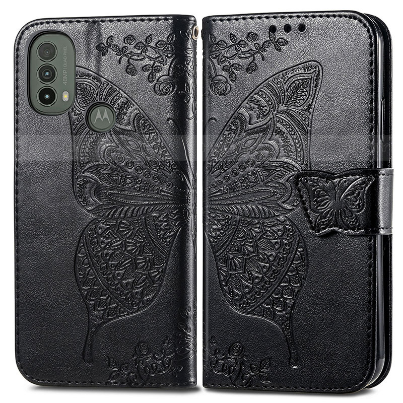 Coque Portefeuille Papillon Livre Cuir Etui Clapet pour Motorola Moto E40 Plus