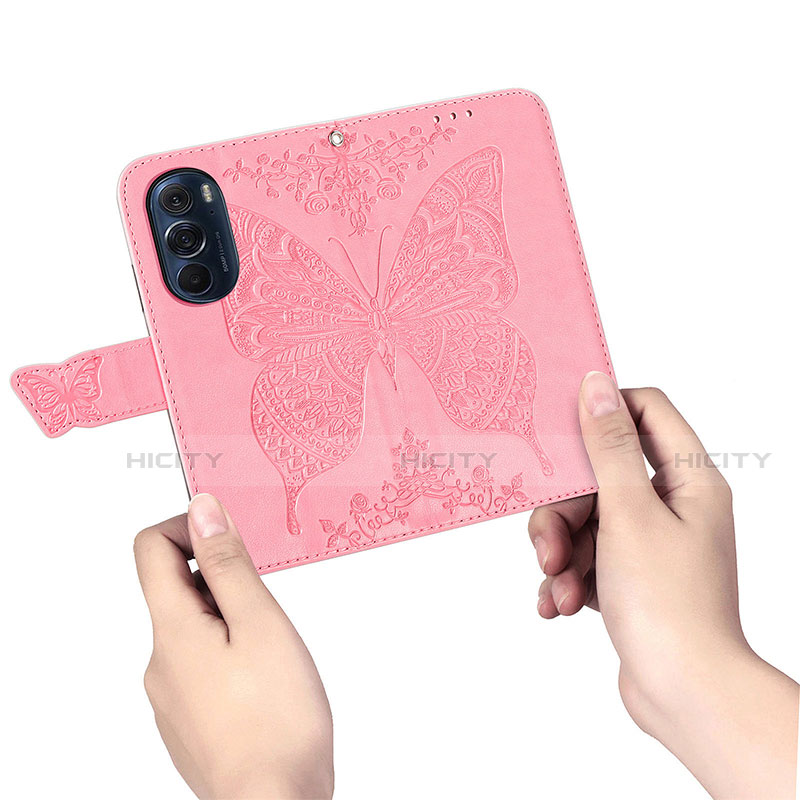 Coque Portefeuille Papillon Livre Cuir Etui Clapet pour Motorola Moto Edge 30 Pro 5G Plus